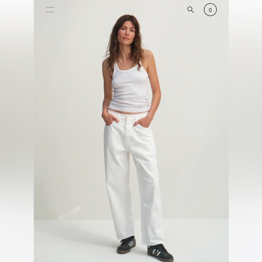 Jesse Kamm California Wide white denim size 2. - Picture 3 of 13